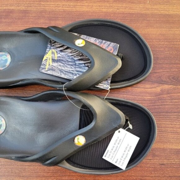 Hawaiian Jellys Ultra Comfort O'o Black Lava  Unisex Flip Flop Sandal Sz… - Picture 10 of 16